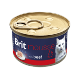 Мокра храна за котки Brit Premium by Nature Cat Mousse - мус с говеждо месо, 85 г